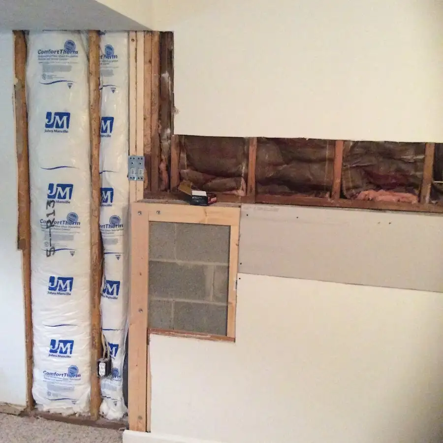 Wall insulation replacement during Basement Flood Cleanup in Weddington